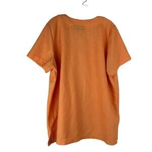 Denim 24/7 Womens Orange Short Sleeve Shirt Size 1X 22/24 Textured Top